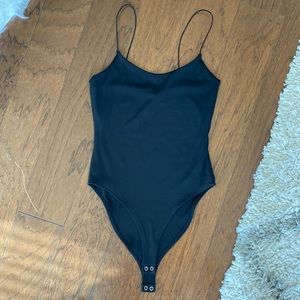 Black Spaghetti Strap Bodysuit
